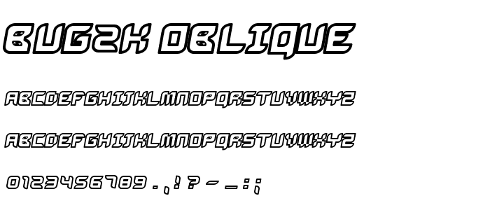 Bug2K Oblique font